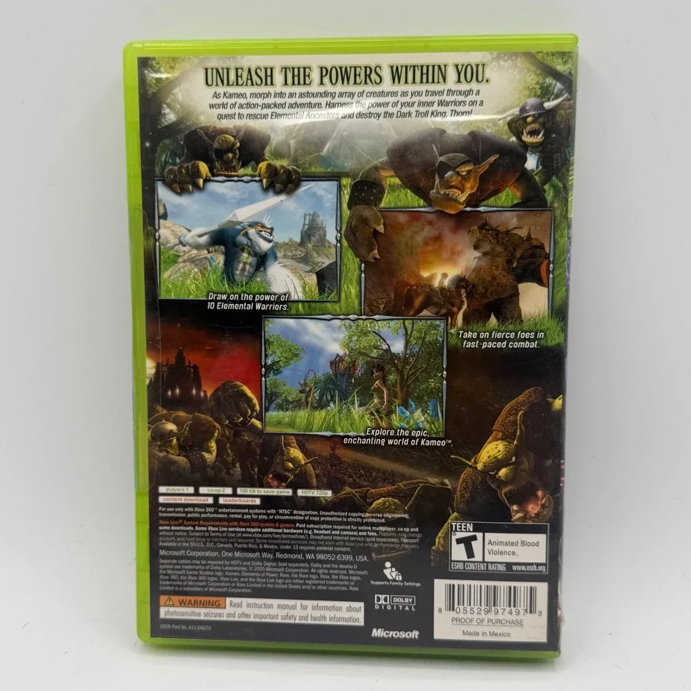 Microsoft Kameo Elements of Power Xbox 360 N/A Multicolor Excellent Complete